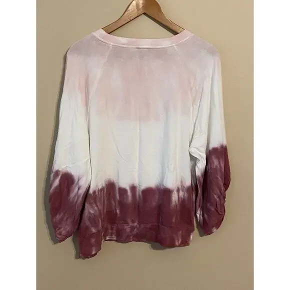 Como Vintage Womens Pink Ombré Knotted Sleeve Shirt Size Large - Picture 2 of 5